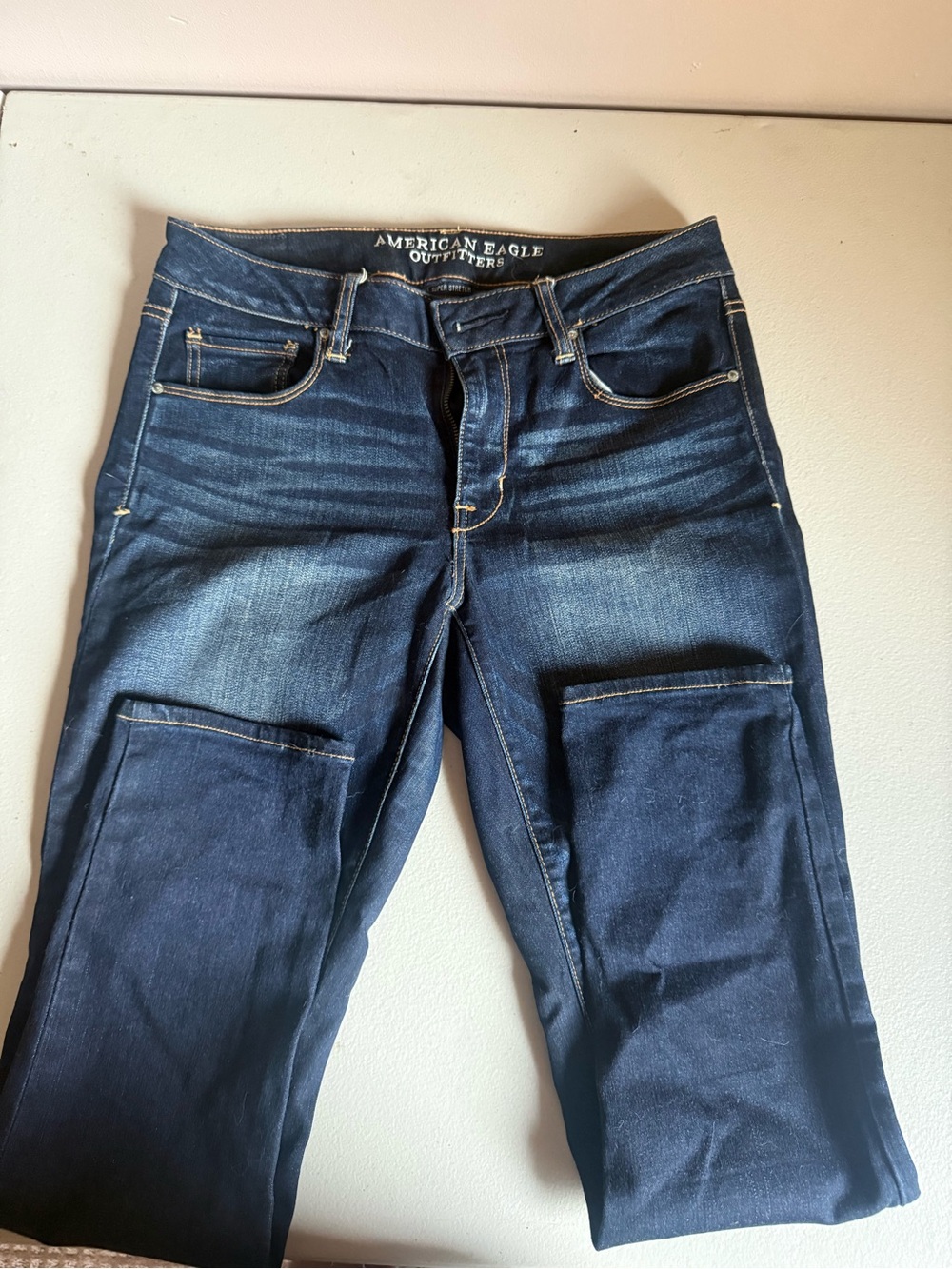 American Eagle Outfitters Dark Blue Straight Leg Jeans